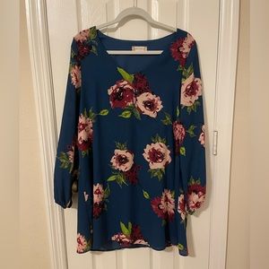 Altar’d State Floral Long Sleeve Shift Dress